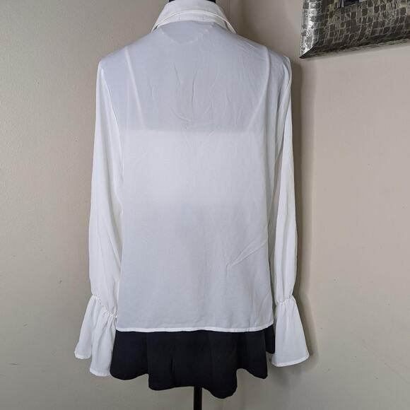 White poet ruffle blouse large - Picture 5 of 8